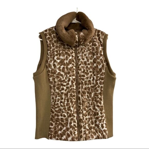 RUBY Rd. Quilted Animal Print, Vest, Women’s Sz L - Picture 4 of 14